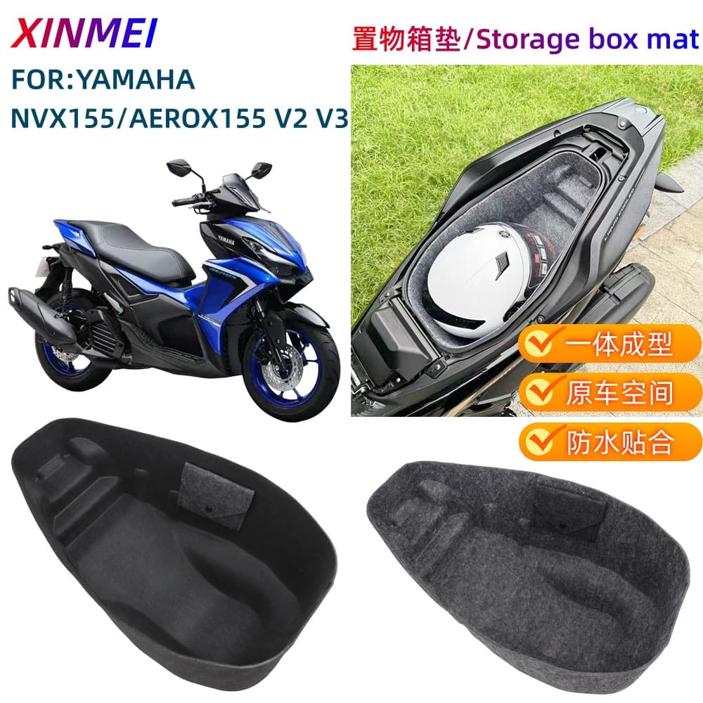 Compatible with Yamaha NVX155 AEROX155 Modified Seat Bucket Pad Storage Box Inner Liner Rear Cargo Mat v2 v3