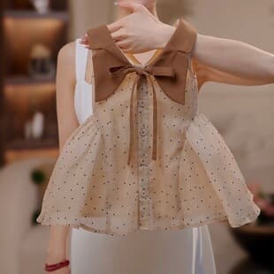 Girls Summer Dress New Style Baby Polka Dot Princess Dress Kids Trendy Fashion Blazer Dress