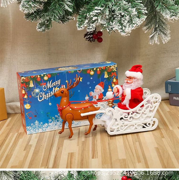 Cross-border Electric Dancing Santa Claus Toy with Singing, Saxophone, Chimney Climbing, Bead Climbing, Parachute, and Hip Shaking
