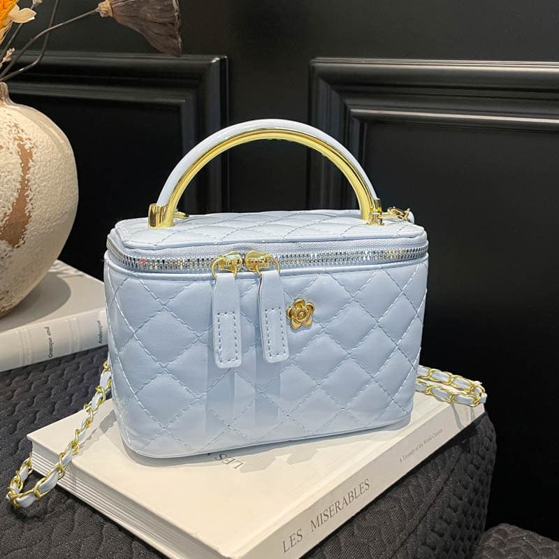 Cross-Border Little Chanel-Style Box Bag for Women 2026 New Diamond Quilted Design Shoulder Bag High-End Chain Crossbody Bucket Bag