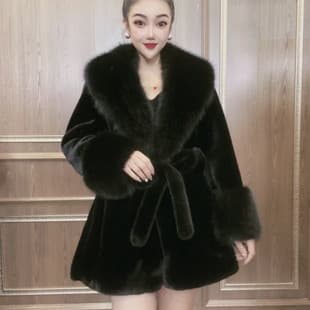 Cross-border Fur Mink Velvet Coat Women's New Winter Trendy High-end Fur Imitation Mink Coat