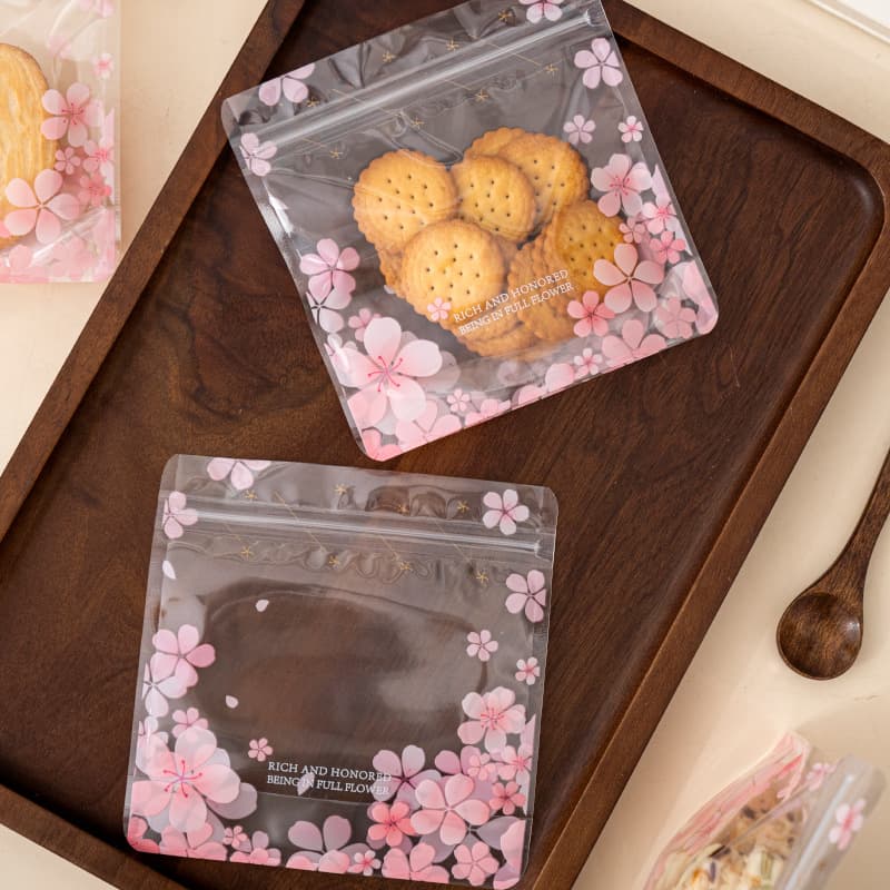 Transparent Food Storage Bags, Ziplock Stand-Up Pouches for Travel, Waterproof Plastic Seal Bags for Food Organization and Portioning