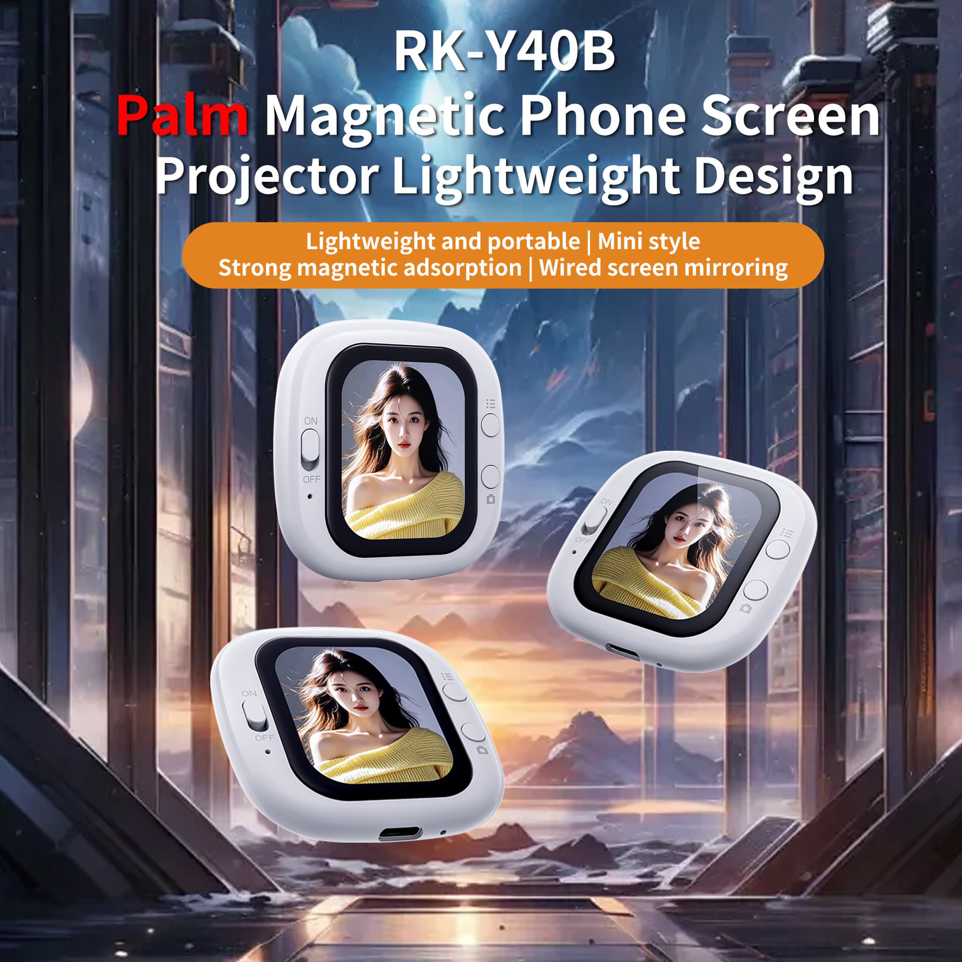 Phone Rear Magnetic Selfie Display Screen Wired