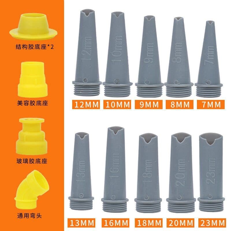 V-shaped Plastic Nozzle for Structural Sealant, Glass Glue, Door and Window Caulking, V-notch Nozzle Set for Glue Gun Accessories