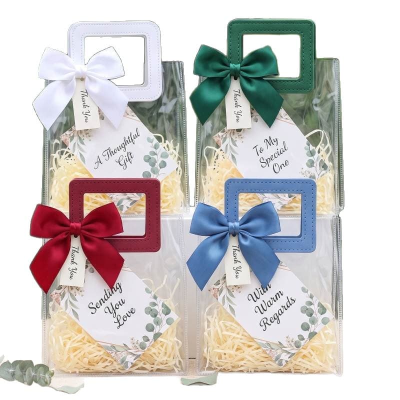 PVC Transparent Handle Bag Premium Plastic Gift Bag for Children's Day, Birthday, Wedding, Laser Gift Bag Customization