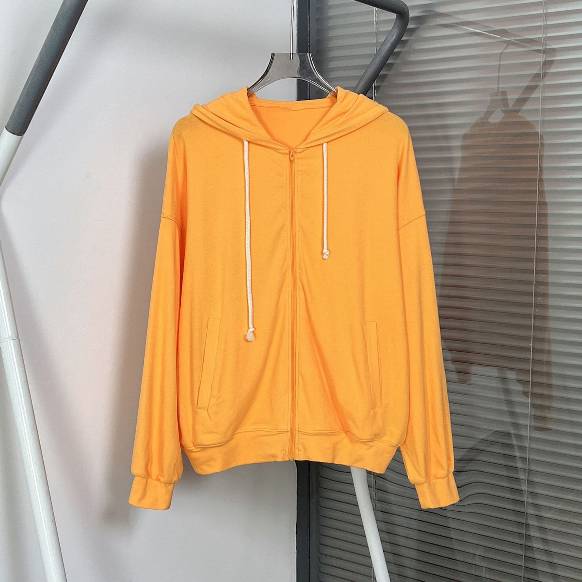 HOUSE Amoi Zhou Yutong Same Style Modal Cotton Brushed Casual Zip-Up Hoodie Jacket for Women