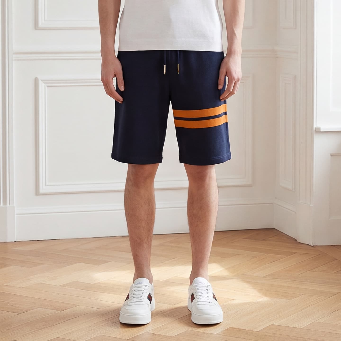 European and American Trendy New Color-Woven Striped Shorts Sports Casual Cotton 5-Inch Shorts A1301