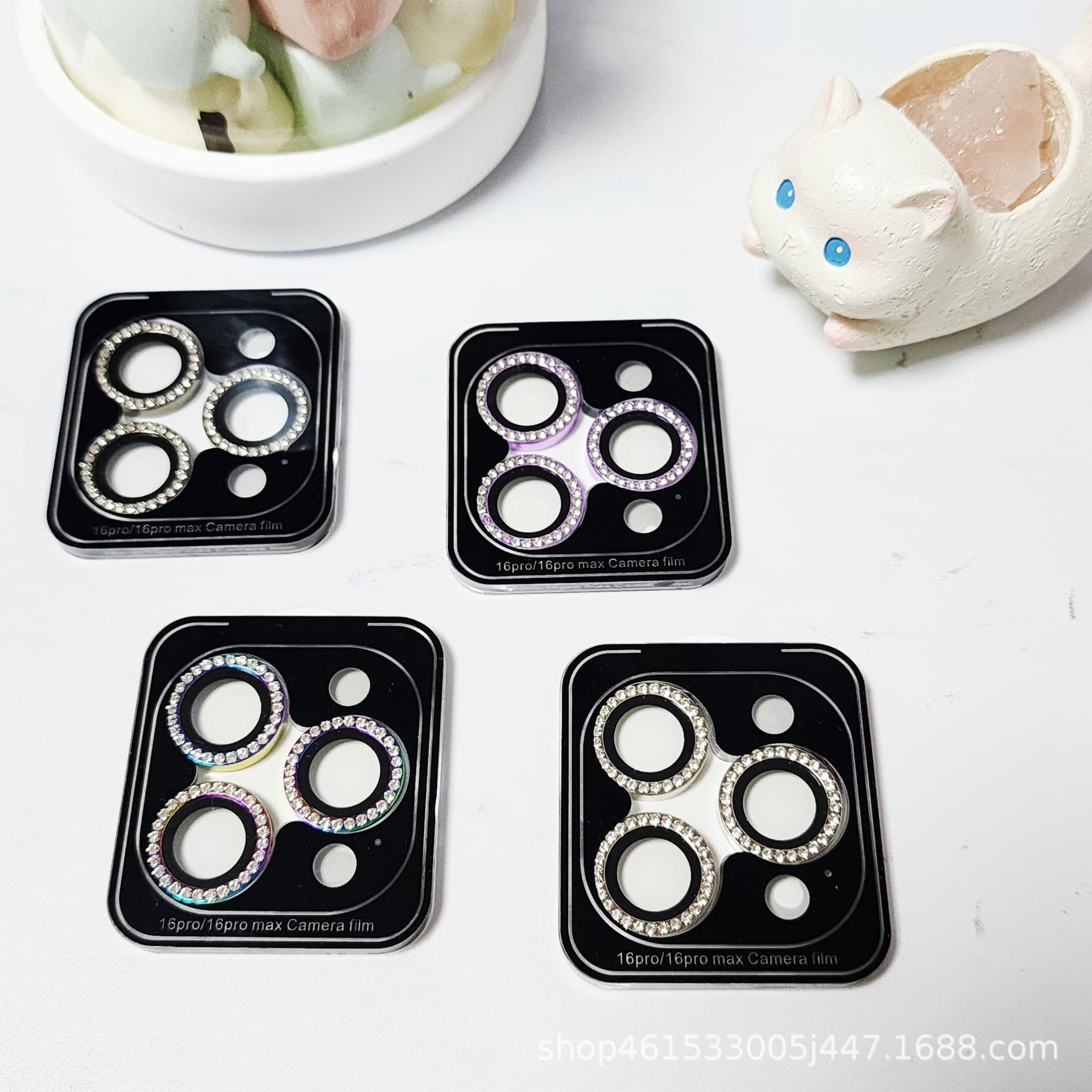 Compatible with 16 lens film with positioning board dot diamond Eagle Eye Apple 17 Pro Max camera diamond inlay protector HD