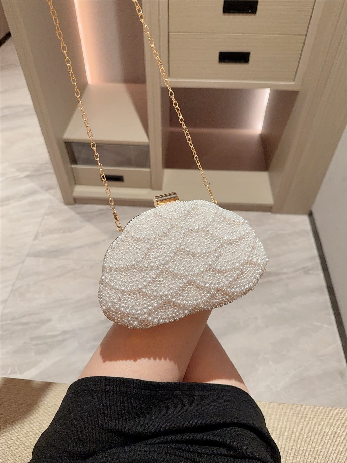 Elegant Pearl Evening Bag with Gown Evening Bag Formal Party Bag Prom Bag Clutch Chain Bag