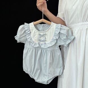 2025 New Baby Summer Clothes Baby Onesie Summer Stylish Super Cute Infant Bubble Sleeve Romper Summer