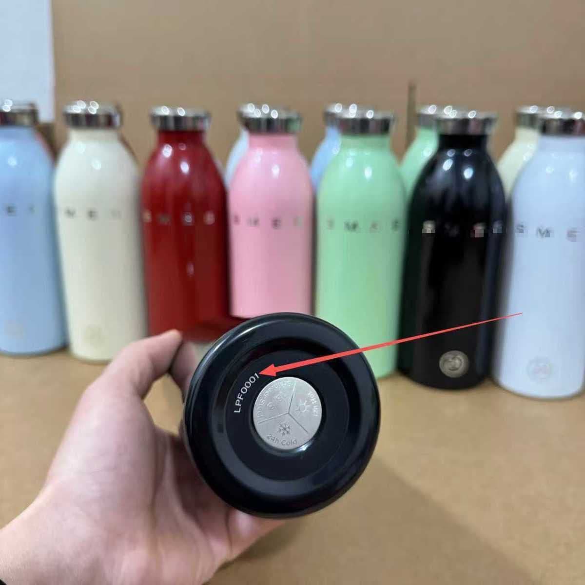 Factory Direct In-Stock SMEG Large Capacity 304 Stainless Steel Stylish Small Mouth Thermos Portable Bottle