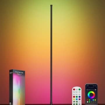 Smart Sound-Activated RGB Light with App Control + 16 Million Colors, Floor Ambient Lamp for Living Room and Gaming Room, Modern Minimalist Style