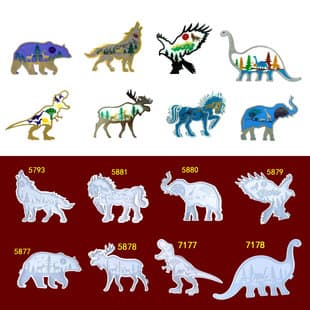 Elk Figurine Resin Mold Elephant Eagle Figurine Office Desktop Wolf Figurine Decoration Silicone Mold
