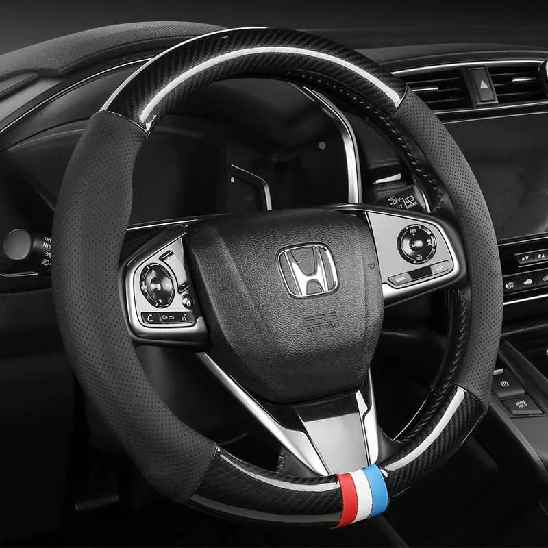 Wholesale car steering wheel cover cross-border breathable carbon fiber sports style four-season anti-slip comfortable and wear-resistant handle cover
