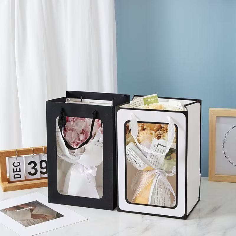 Mother's Day Gift Bag Plush Toy Packaging Bag Premium Handbag Solid Color Thickened Gift Bag