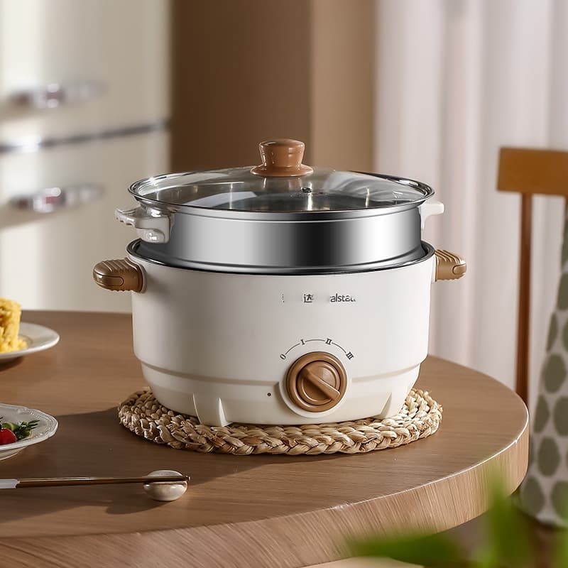 Electric Cooking Pot Multi-Functional Kitchen Electric Hot Pot High Appearance Steaming and Boiling Integrated Electric Hot Pot Gift Wholesale