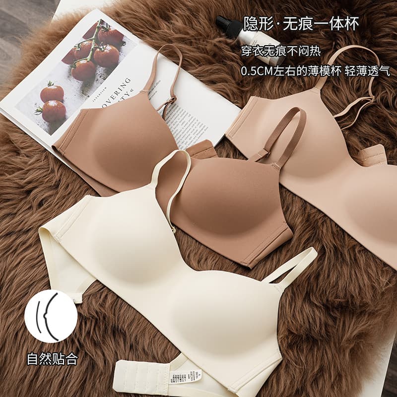 Southeast Asia Cross-border Thin Cup Seamless Women's Small Chest Push-up Anti-sagging Wire-Free Comfortable Breathable Bra