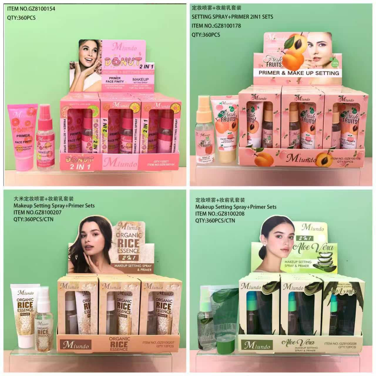 MLUNDO two-in-one multi-functional thin and transparent nourishing, moisturizing, moisturizing and luminous makeup primer, long-lasting makeup setting spray