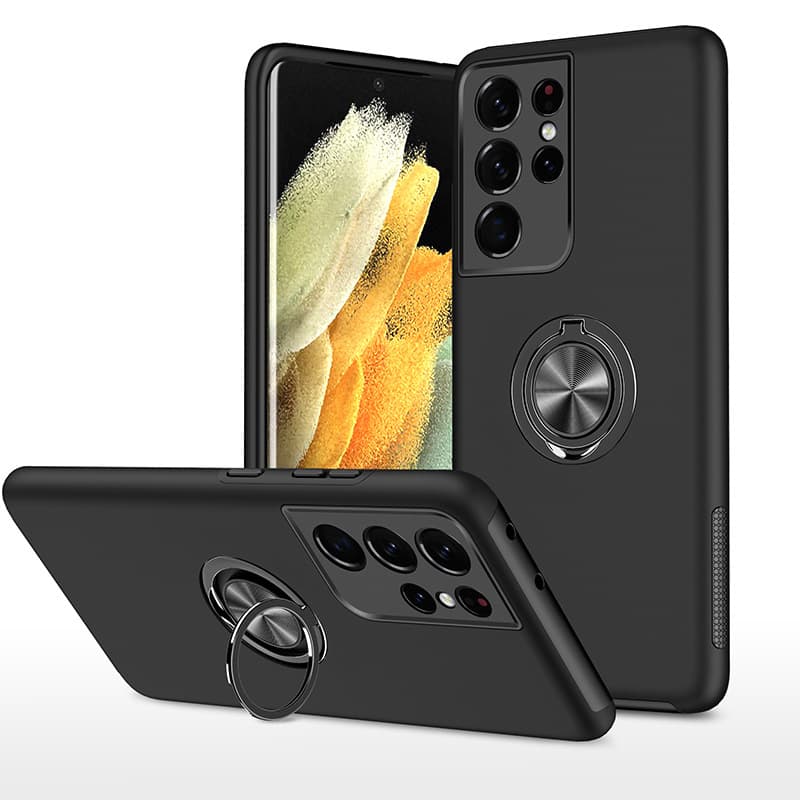Cross-border Magnetic Stand Shockproof Phone Case for Samsung S26 Ultra, A53 Invisible Ring Holder Protective Cover