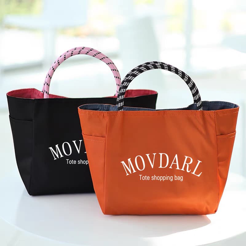 Japanese fashion dopamine contrast color handbag work lunch box bag portable handbag mommy bag commuter hand bag