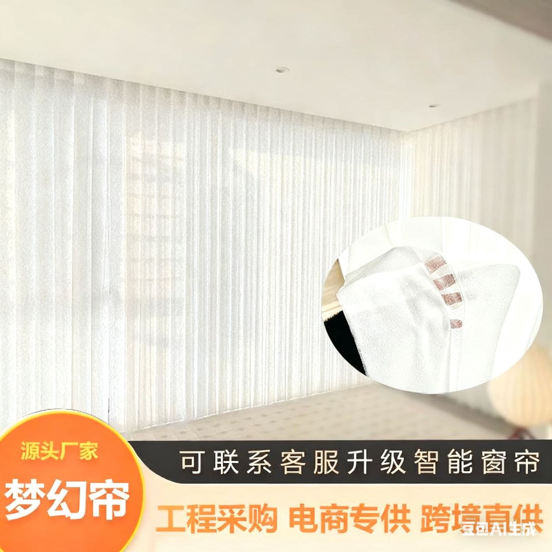 Smart Electric Dream Curtain Semi Blackout Vertical Venetian Blind Home Semi Blackout Bedroom Home Decoration Floor-to-Ceiling Window Wholesale