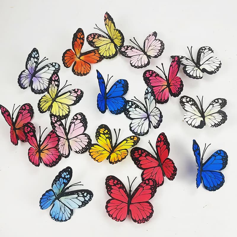 Simulated colorful butterflies, wedding decoration props, antique-style decorative flowers, DIY hairpins, headdresses, home decorations wholesale.