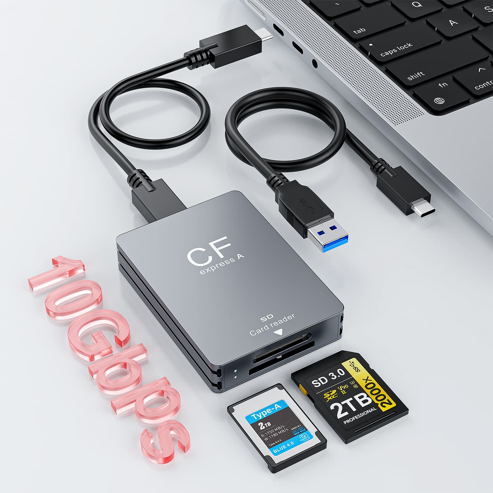 CFe-A SD3.0 memory card two-in-one card reader high-speed SLR camera multi-function card reader 10Gbps