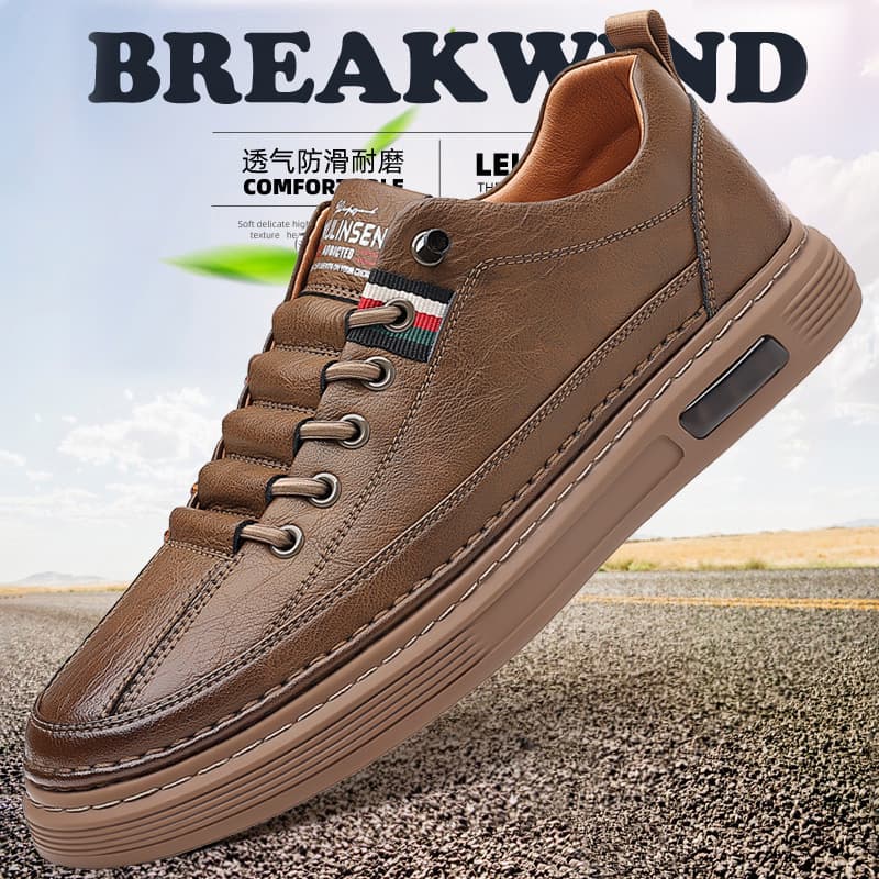 Men's Spring 2024 New Trendy and Versatile Casual Shoes, Men's Sneakers, Genuine Super Soft and Breathable Leather Shoes