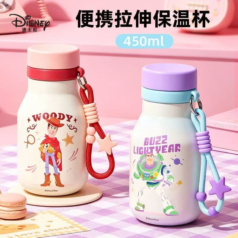Disney thermos cup Toy Story 316 stainless steel student high-looking direct drinking straw double drinking cup