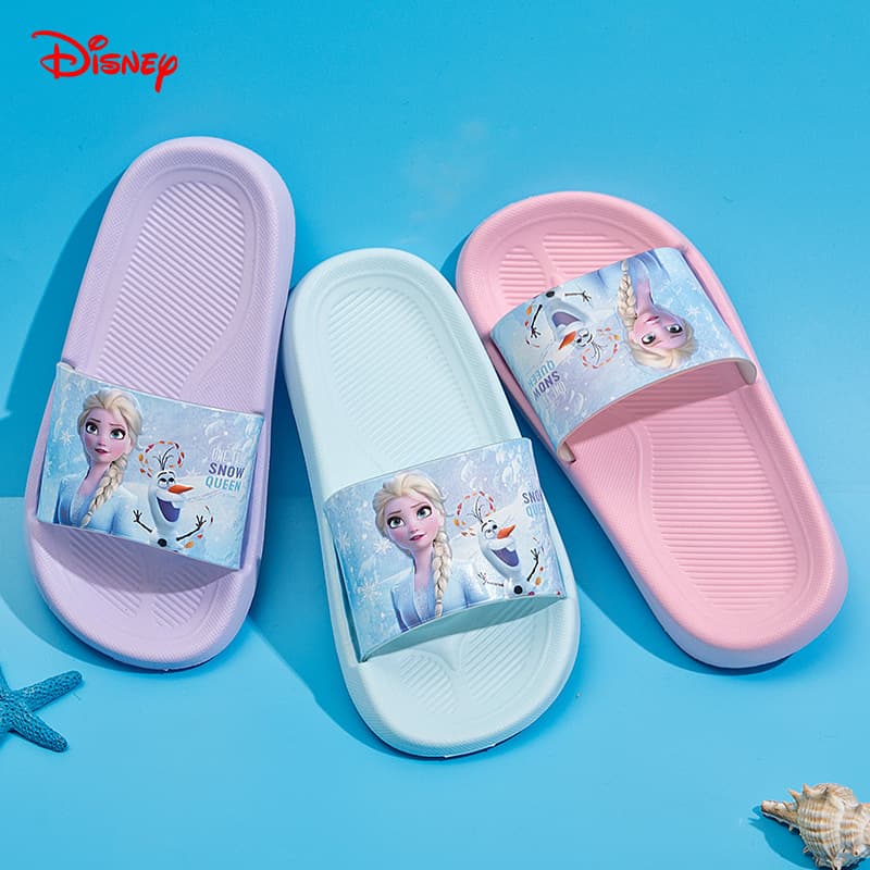 Children's Indoor Bathroom Anti-Slip EVA Slippers Baby Bathing Shoes Cartoon Princess Design Comfortable Soft Soles Toddler Footwear
