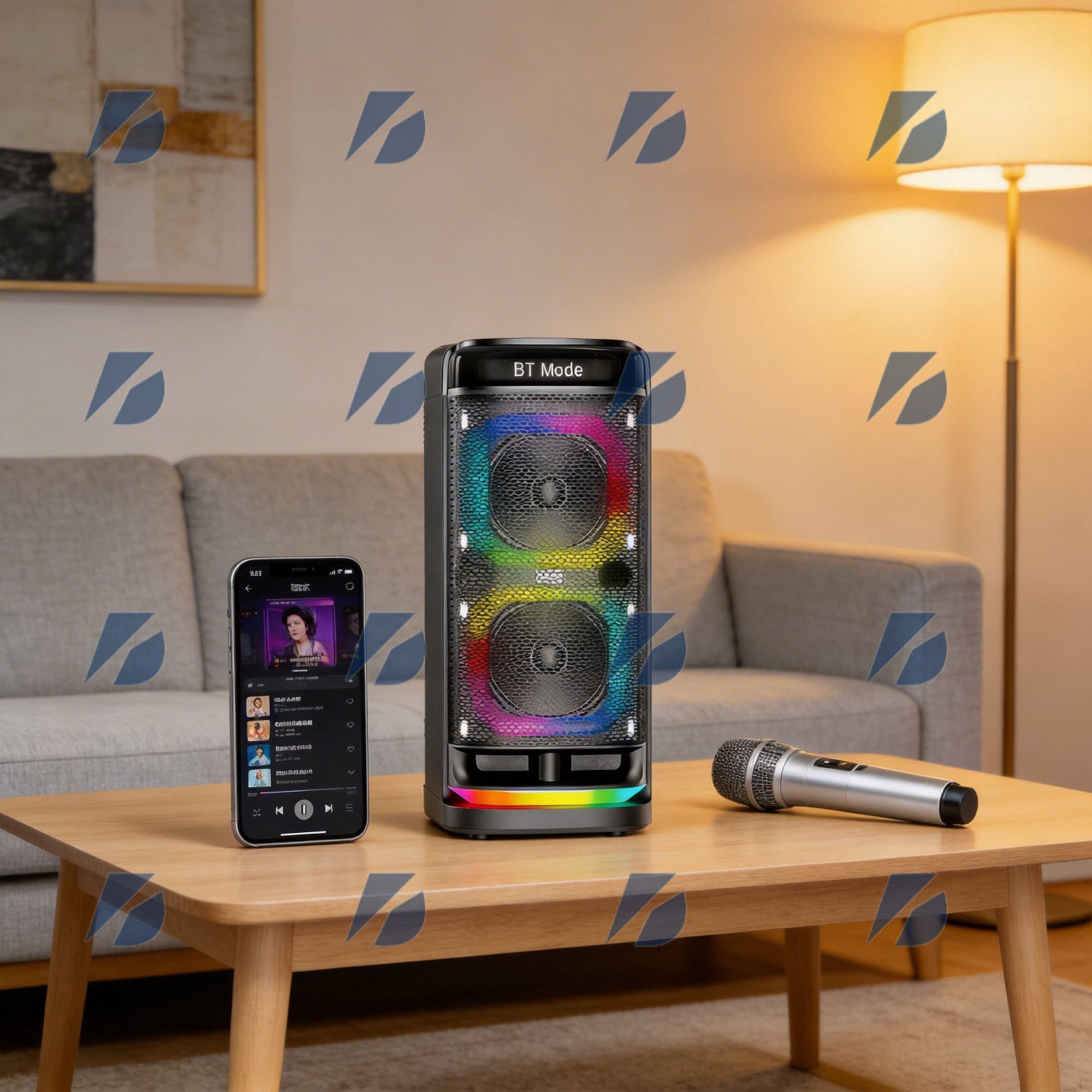 Karaoke Bluetooth Speaker with Microphone, Home Living Room Subwoofer, High-Quality Bluetooth Speaker
