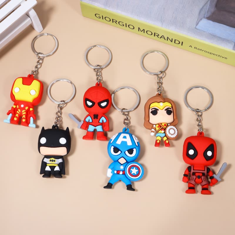 Avengers Alliance Keychain Pendant Doll New Marvel Bag Pendant Spiderman Iron Man Soft Gel Doll