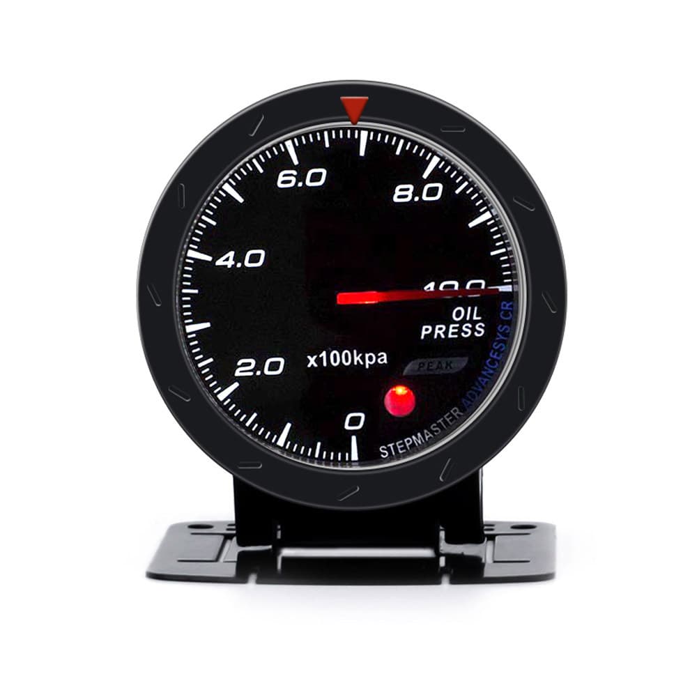 Cross-border Automotive Modification Oil Pressure Gauge 12V 60mm Universal Red/White Light Racing Oil Pressure Gauge Black Face