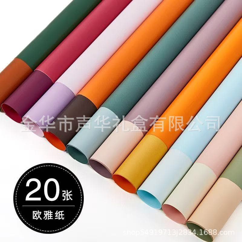 Ouya Paper Double-Sided Fresh Flower Bouquet Waterproof Two-Tone Wrapping Paper Solid Color Korean Plain Flower Paper Floral Shop Supplies Flower Wrapping