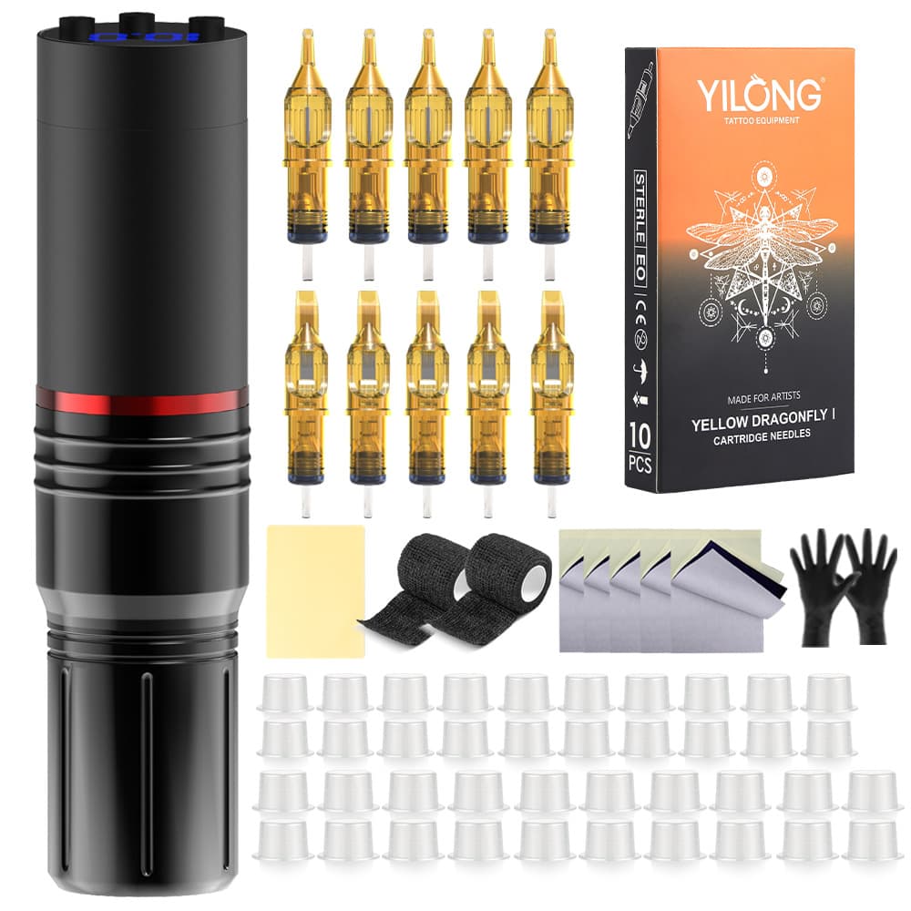 Cross-border YILONG tattoo set, tattoo machine, full set of tools, tattoo pen set, tattoo motor machine, full set wholesale
