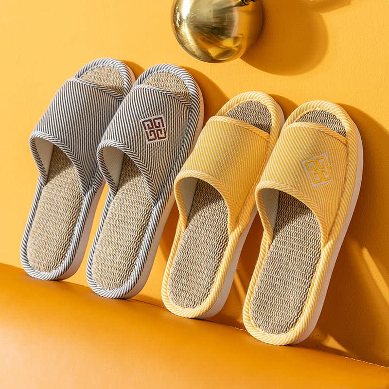 Linen Slippers for Women Non-Slip Cotton Linen Thick Sole Indoor Summer Spring Autumn Winter Home Use Unisex Wholesale