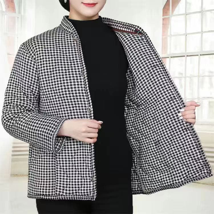 Middle-Aged and Elderly Double-Faced Cotton Jacket Trendy Warm Mother Style Cotton Coat Ethnic Style Plus Size Thickened Top Long Sleeve Chinese Style