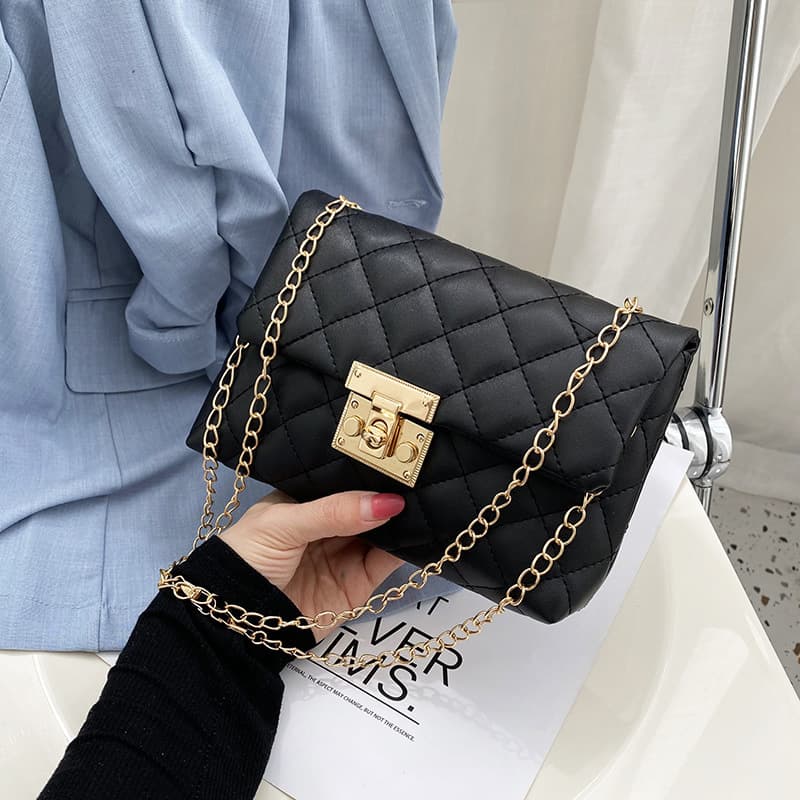 Women's Cross-Border Fashion Square Buckle Embroidered Bag, Wholesale Export Bag for Southeast Asia, Fashionable Shoulder Crossbody Bag