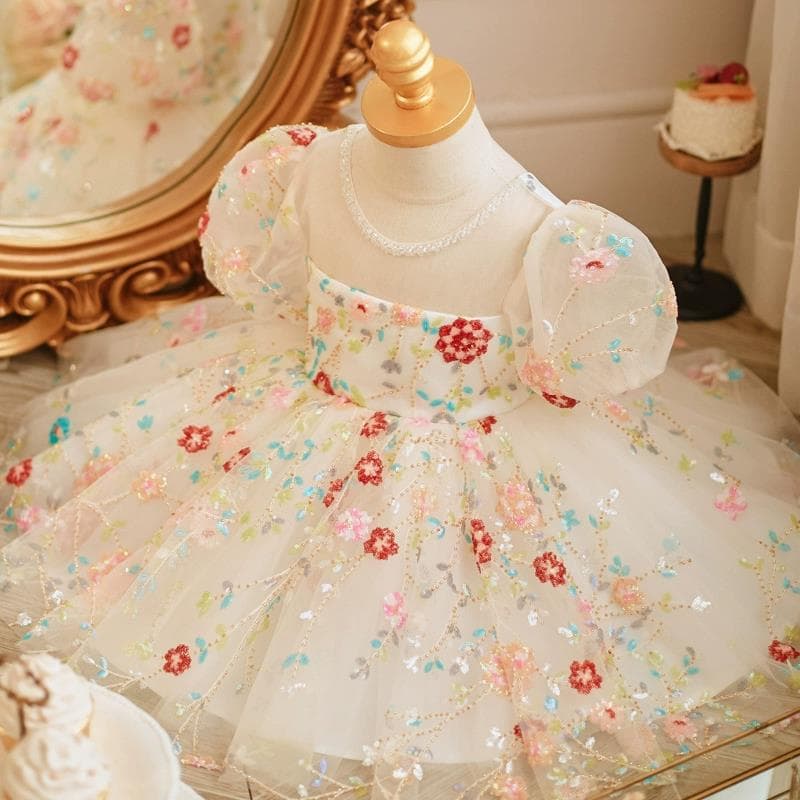 One-year-old dress baby girl baby clutch week princess dress fashionable girl flower girl wedding banquet performance dress tutu skirt