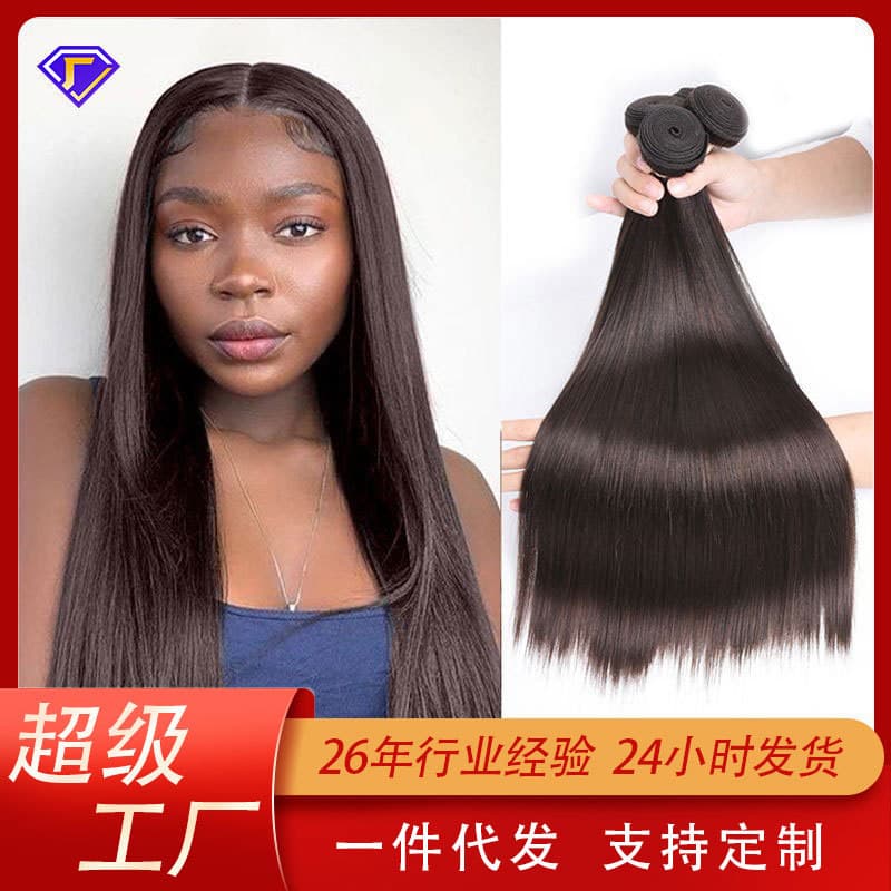 Europe and USA Straight Hair Bundle Real Human Hair Wig 2# Hair Curtain Human Hair Cross-Border Generation