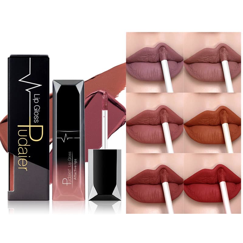 Pudaier 21 color lip gloss, lip gloss, matte lip glaze, matte color non-stick lipstick cross-border