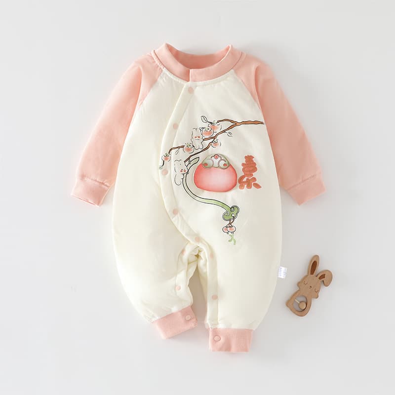 Autumn/Winter Baby Romper 40g Thickened Cotton-Padded Newborn Cotton Suit Cute Cartoon Baby Cotton Outwear