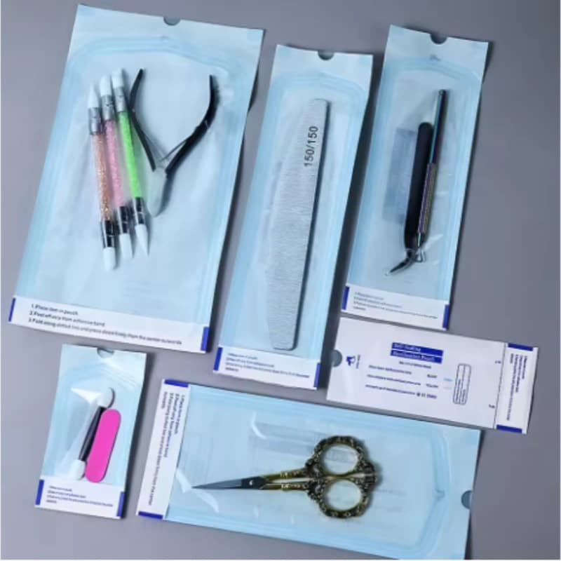 Sterilization Pouches Disposable Sterilization Paper-Plastic Bags for Dental Beauty Salons Medical Aesthetics Autoclave Steam Ethylene Oxide Sterilization Self-Sealing