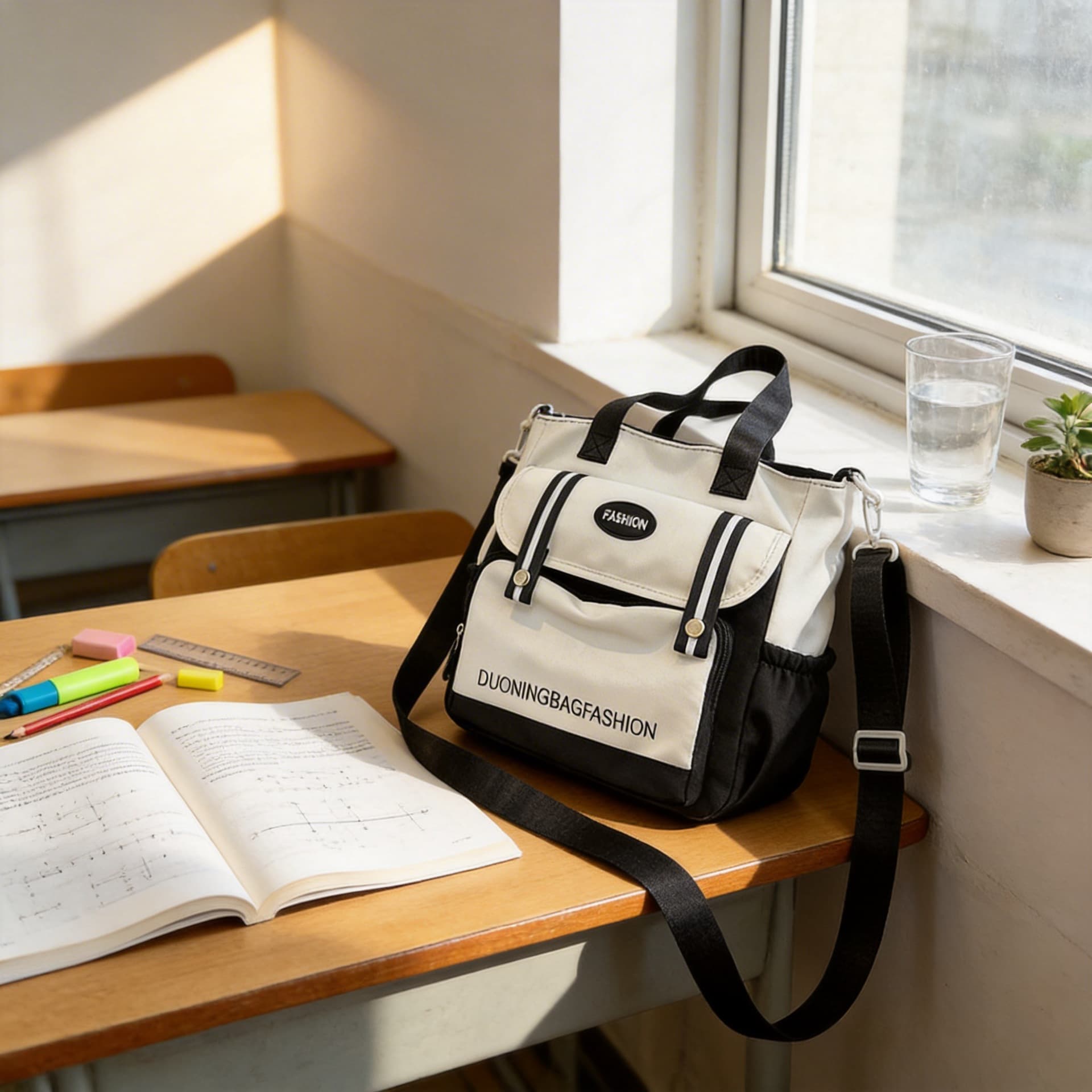 Japanese Ins Style Large Capacity Elementary School Student Tutoring Bag 2025 Class Book Tote Handbag Crossbody Bag