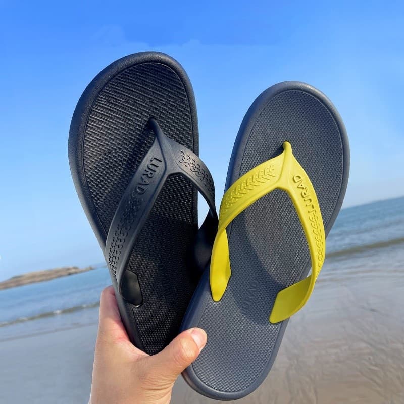 Unisex Summer Anti-Slip Outdoor Flip Flops, Black Thick Sole, Internet-Famous Style, EVA Toe-Post Sandals Wholesale