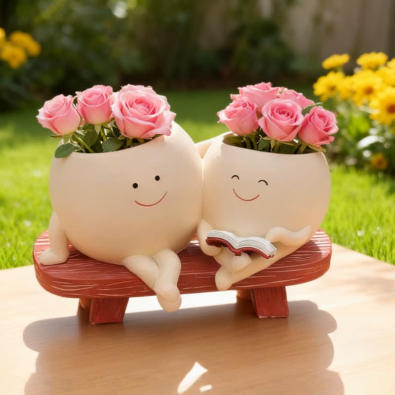 Garden Decoration Craft Wholesale Flower Pot Multi-Resin Home Reading Succulent Flower Pot Creative Craft Art