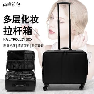 Professional Makeup Artist Rolling Case, Tattoo and Beauty Toolbox, Nail Art Travel Storage Case