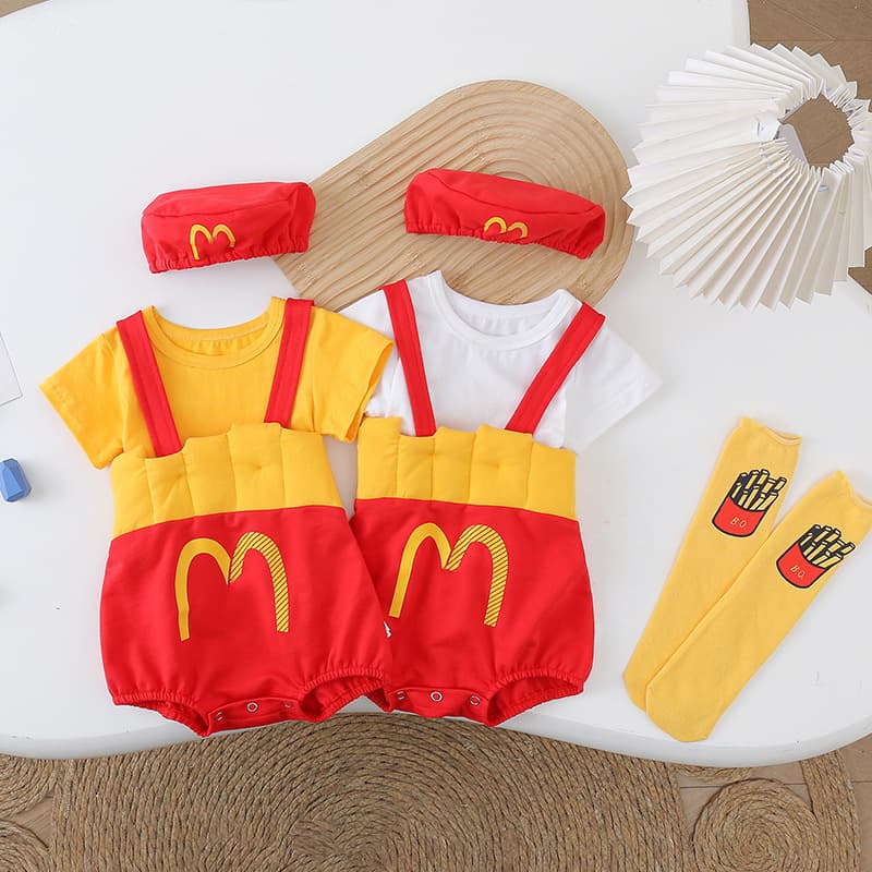 Baby Newborn Cartoon Cute Romper Bodysuit Full Moon 100 Days Outfit Baby Set