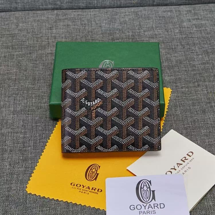 New Goyard Wallet Dog Tooth Coin Purse Goyard Dog Tooth Business Print Bifold Wallet Multifunctional ID Card Holder