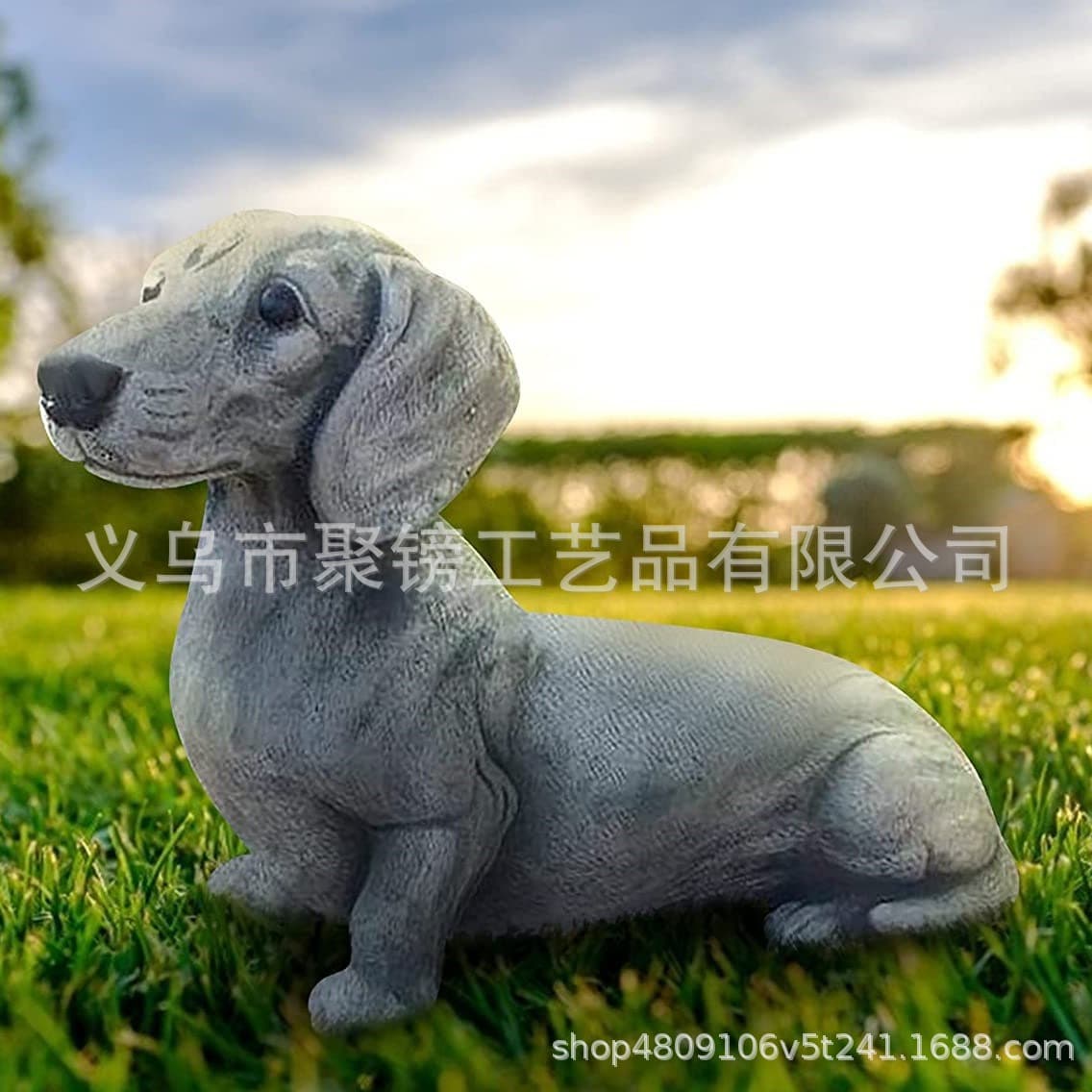Cross-border Dog Garden Decoration Dog Figurine Statue Garden Decor Resin Ornament